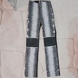 I AM GIA Hendrix Leather Snake Print Pants